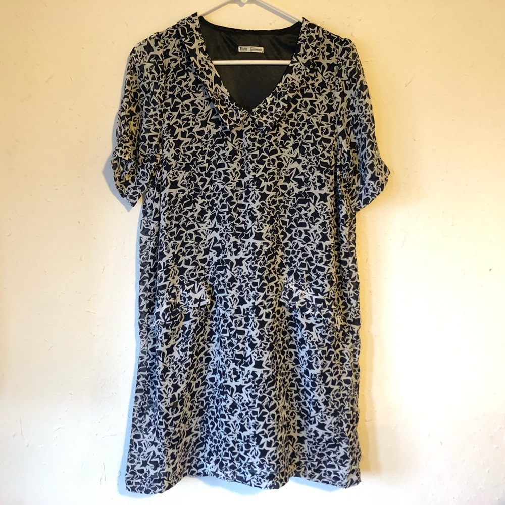 Riche Glamour Star Mini Dress Blue & White Size M